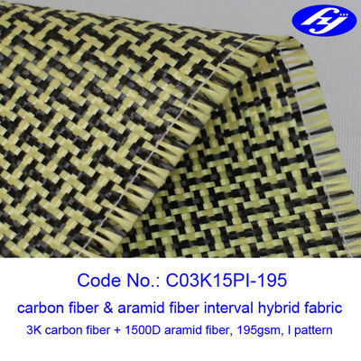 200GSM Plain Kohlenstoff-Faser-Kevlar-Gewebe des Kohlenstoff Aramid-Gewebe-I Muster-1500D 3K