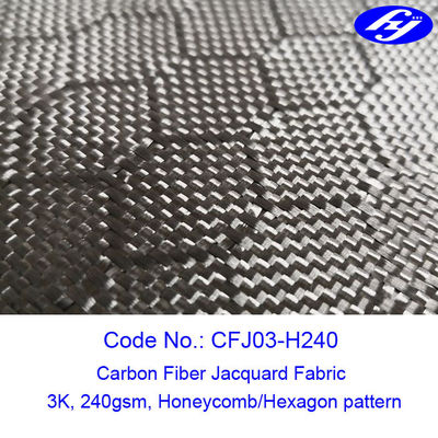 Ruß-Faser-Jacquardwebstuhl-Gewebe des Bienenwaben-/Hexagon-Muster-3K