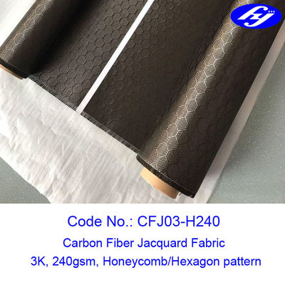 Kohlenstoff-Faser-Jacquardwebstuhl-Gewebe des Bienenwaben-/Hexagon-Muster-3K für zusammengesetzte Teile